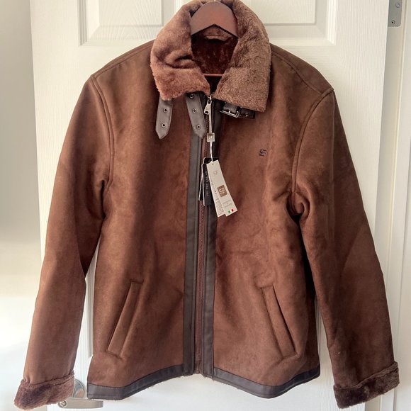 Superlative Fashion Brand Ultrasuede/Faux Fur Bomber Jacket! - Picture 1 of 16